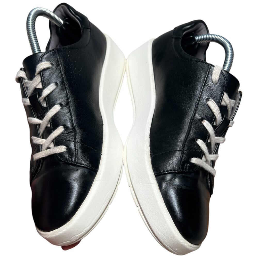 COLLECTION BY CLARKS LAYTON LACE Women's Size 6 Black Leather Sneakers Shoes - Picture 9 of 15